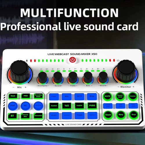 X50 Live Sound Card Audio Mixer Recording Desktop Singing BT OTG Digital8932 - Photo 6/10