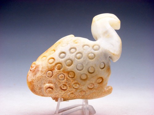 Old Nephrite Jade Stone Carved Sculpture "Golden Money" Toad #11052302 - Picture 5 of 6