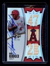 2010 Topps Triple Threads Howie Kendrick Rising Stars Bat On Card Auto Red /99