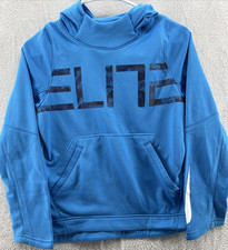 Nike Sweatshirt Boys Medium Dri Fit Blue Long Sleeve Elite Front Pockets