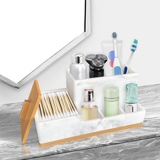 Bathroom Countertop Organizer with Lid, Large Size Toothbrush Holder Organize...