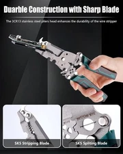 Foldable Ｗire Stripper, Folding Wire Stripping Crimper Tool, Multifunctional ...