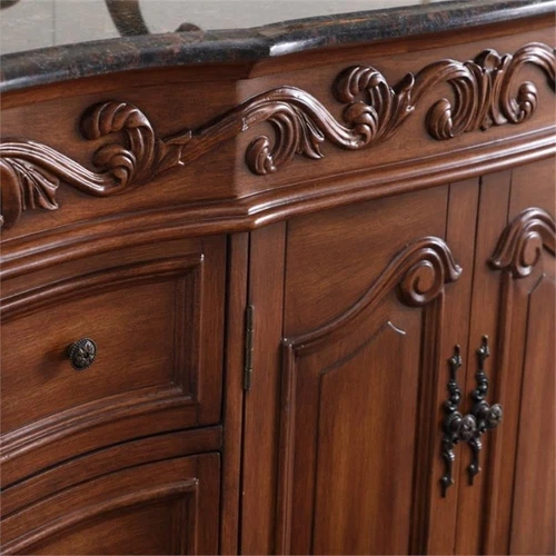 Elegant Decor Oakland 48" Single Marble Top Bathroom Vanity in Teak - Picture 11 of 18