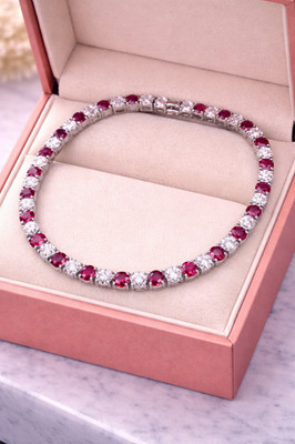 22.00 Ct Elegant Round   Ruby Diamond Necklace Lab-Created 14K Black Gold Plated