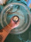 PYREX Clear Round Glass Lid Cover Black Handle 24cm