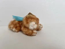 RUSS BERRIE & Co Orange Sleeping Cat Kitten Mini Plush Stuffed Toy 7"