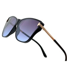 Womens Sunglasses Fashion Black Gold Accents Gradient Lenses Fancy Style UV400