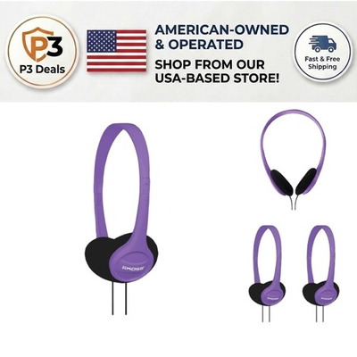 #ad Violet Portable On Ear Headphones with Adjustable Headband for Superior Sound $11.04