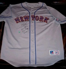 1973 Style Willie Mays Signed Mets Genuine Russell Stats Jersey 660HRs HOF *Holo