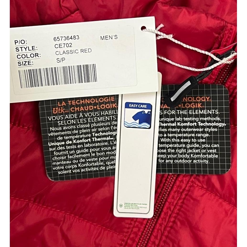 UTK Puffer Vest Size Small Red Full Zip Outdoor Sporty Lightweight Travel New
