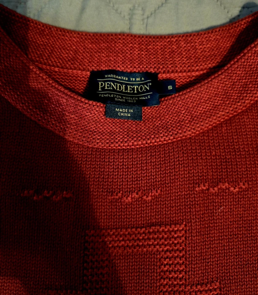 Vintage Pendleton Native Sweater Size Small Aztec Wool Pullover Knit Red - Image 3 of 3