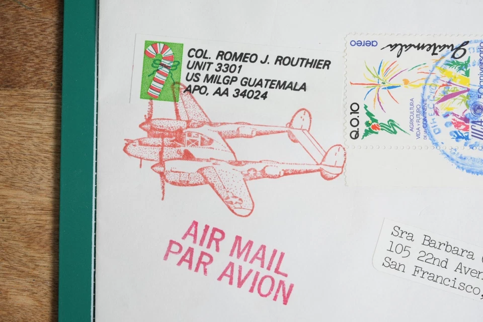 1991 Guatemala US MILGP APO AA 34024 Cover – IICA 50th Anniv Airmail to USA - Image 3 of 4