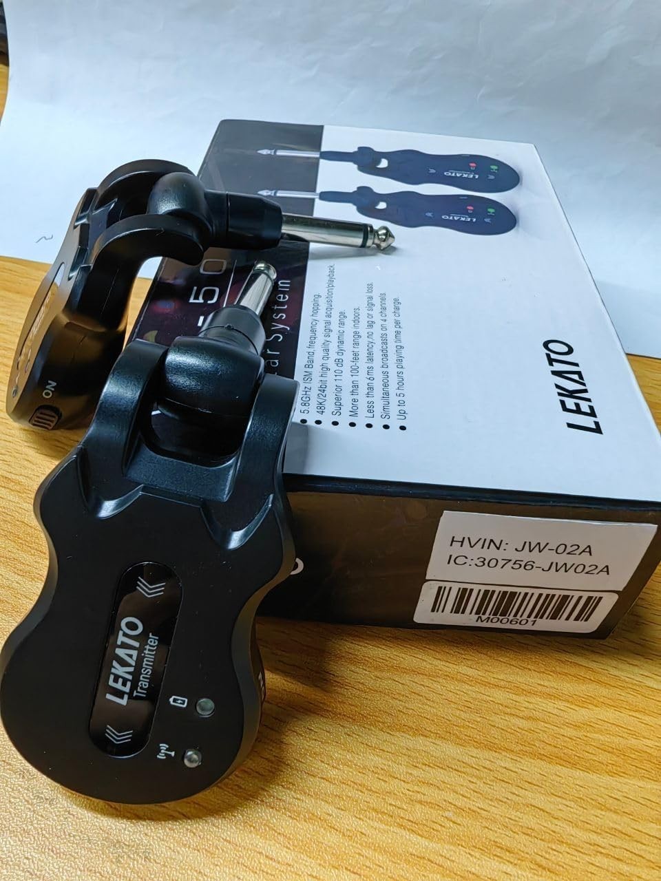 LEKATO Rechargeable 5.8GHz Wireless Guitar System - Low Latency & Plug and Play