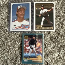 3 card lot Randy Johnson rookie Rc 1989 Topps Black GOLD Home field advantage