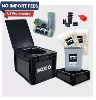 BOXIO TOILET MAX+ Portable Camping Toilet Kit   Complete Starter Set FS USA