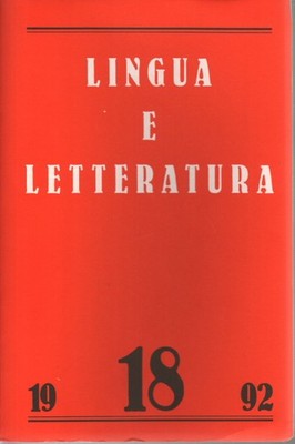 Lingua e letteratura. Anno X, Numero 18, Primavera 1992 - AA.VV. (I.U.L.M.)