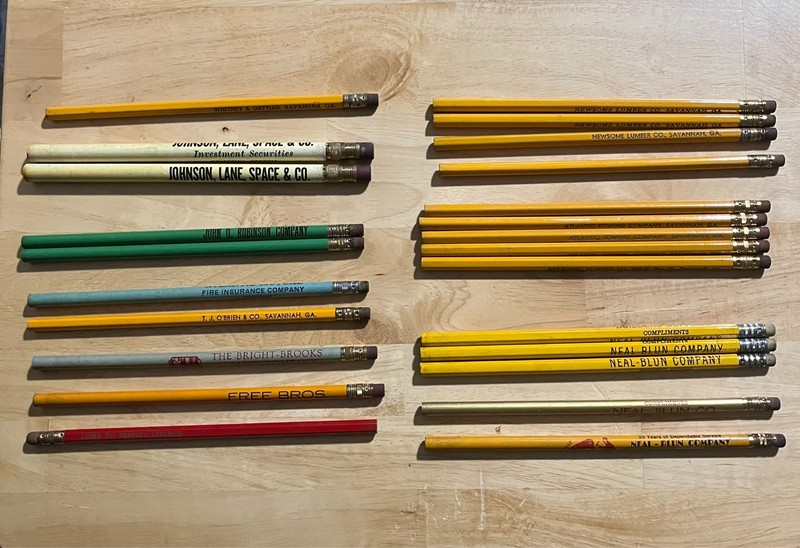 24 Vintage Advertising Pencils from Companies in Savannah, GA (Georgia)