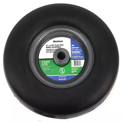 11 In. X 4 In. Universal Flat Free Zero Turn Front Wheel Assembly with Smooth Tr