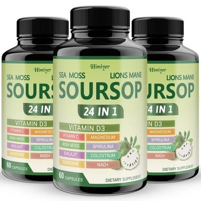 24-in1 Sour Sop Shilajit Sea Moss Lion's Mane Skin Joint & Bone Health 60 Caps