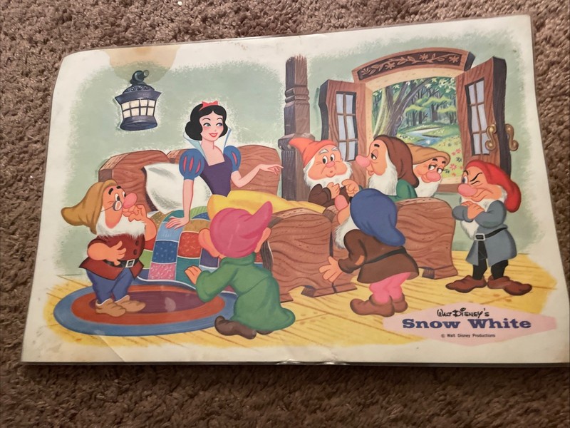 Walt Disney Placemat 1960’s Vintage Snow White & The Seven Dwarfs