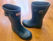 Hunter Kids Wellington Boots Kids Size 12 Green Rubber Wellies