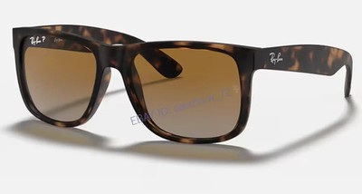 Ray-Ban RB4165 Justin 865/T5 54mm Rubber Havana Brown Grey Polarized Sunglasses