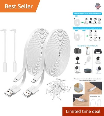 Versatile 20FT Male-to-Male Power Cable for Indoor/Outdoor Use with Wyze