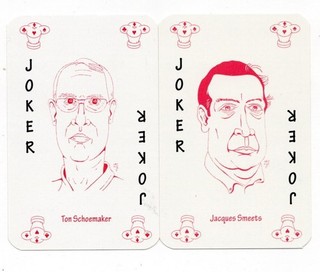 Pair of RARE MODERN "Caricatures of Maas/Waal Bridge Club" JOKER Play Cards #30