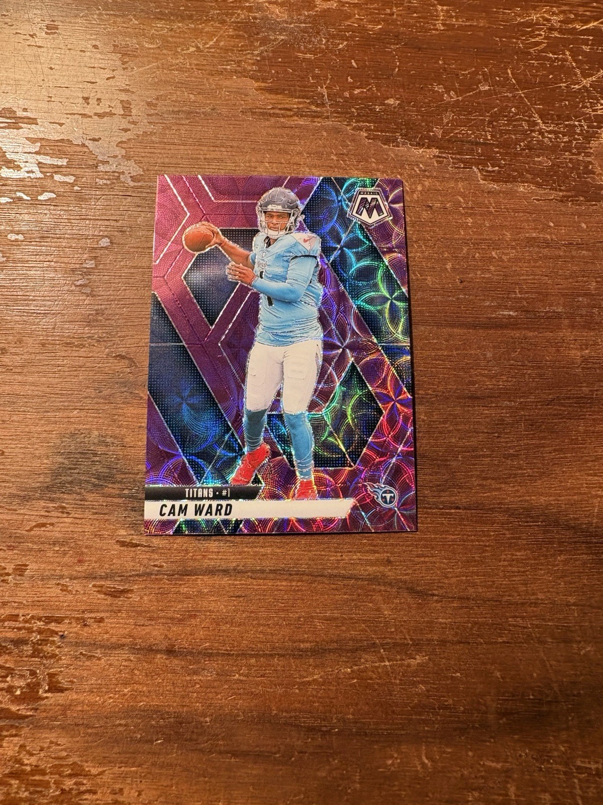 2025 Panini Mosaic Cam Ward RC #382 Purple Scope Prizm SSP Titans