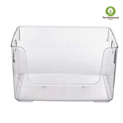 2 Pack Clear Plastic Storage Bins Open Front Pantry Organizer 13''x6.5''x5.75''
