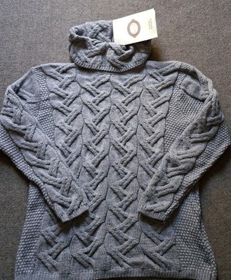 Aran Sweater Market Women's L Chunky Cable Knit Cowl Neck Grandmacore Ireland