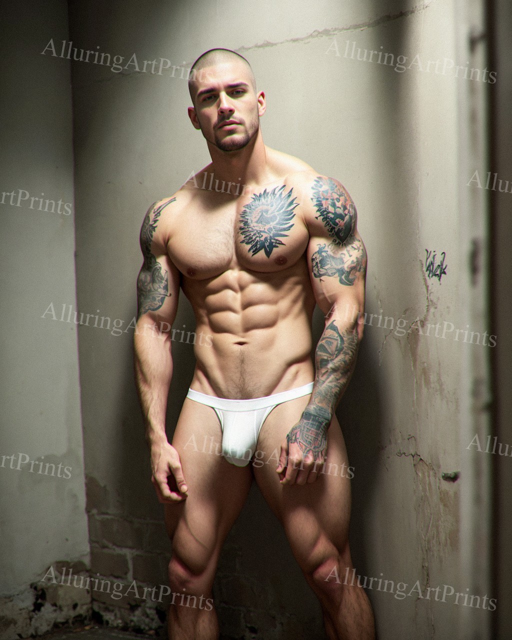 Male Model Photo Print Muscular Handsome Shirtless Hunk Abs Jock -XX161