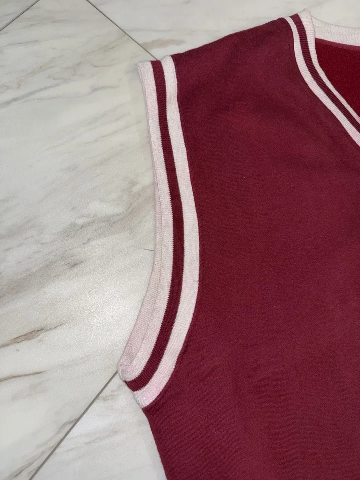 Chaleco Suéter de Golf Playa Guijarro Años 90 Y2K Rojo Blanco De Colección Años 2000 Adulto Talla XL Foto 3 de 4