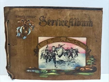 WWII USMC Service Album w/ Neptunus Rex Certificate & Pages– Suede Leather Cover