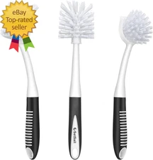Dish Brush Set of 3 with Bottle Brush Dish Scrub Brush with Long Handle