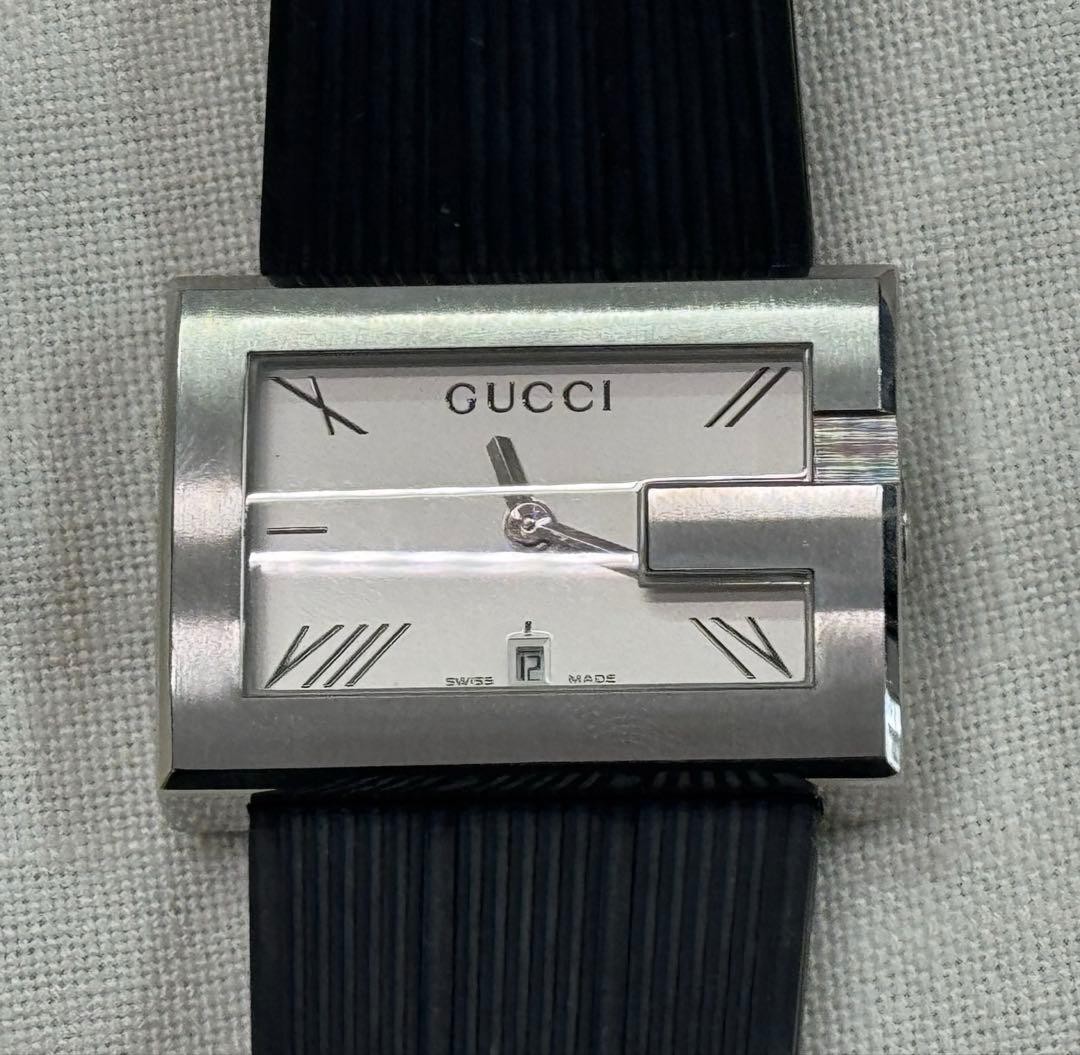 Gucci Rectangular Square Face Unused Rubber Belt … - image 1
