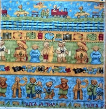 Patchwork Stoff Bären Teresa Kogut Bordürenstoff #2 "Life's a Trip"  50 x 110 cm