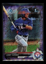 2017 Bowman Chrome Purple Shimmer Refractor #BCP158 Leody Taveras