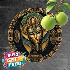 Ancient Egyptian Queen Cleopatra Gold Heritage Round Metal Sign 8x8