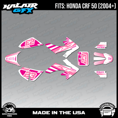 Graphics Kit for Honda CRF50 (2004-2012) or (2013-2023) Evolution - Pink