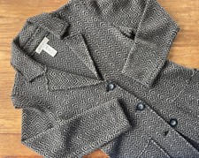 Nine Women's Gray herringbone Button long dress Coat