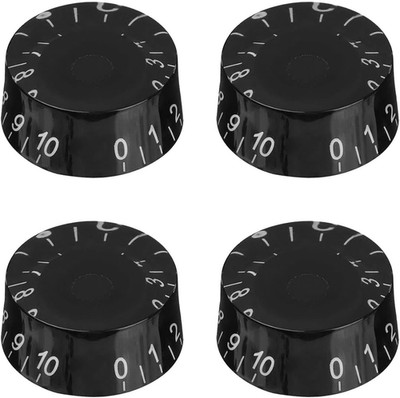 4Pcs Electric LP Guitar Knobs Black Speed Volume Tone Control Knob for Les Paul