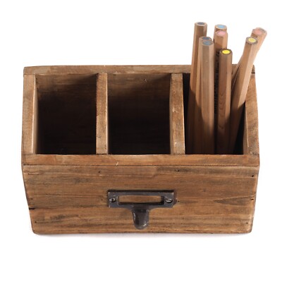 HOLZ STIFTEHALTER BOX 18 | Recyclingholz, 19x12x10cm (BxHxT) | Shabby Stiftebox 