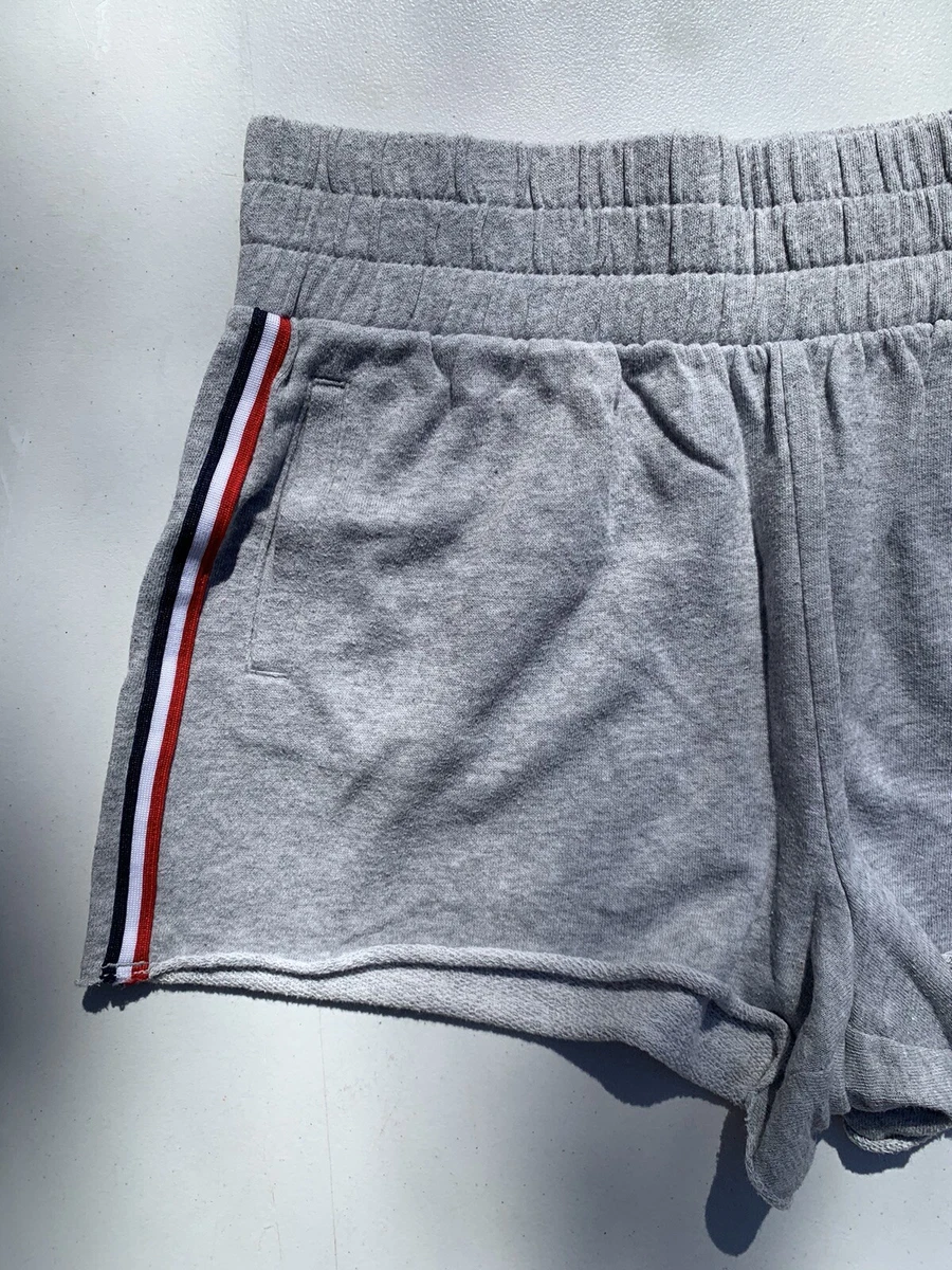 SO The Lounge Life Shorts Gray Rolled Hem Pockets Relaxed Striped