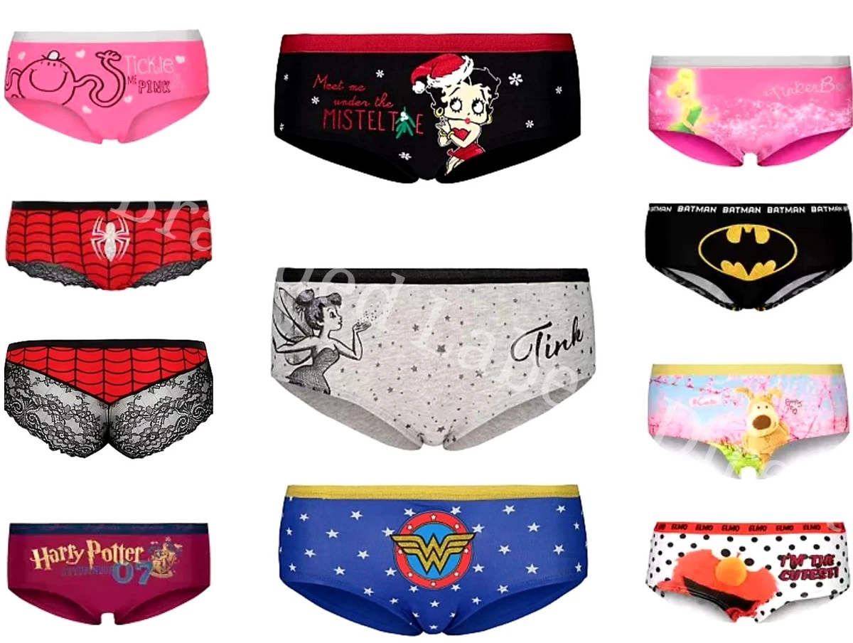 LADIES DISNEY OFFICIAL CHARACTER SHORTS BOXER KNICKERS WOMEN'S LACE  UNDERWEAR