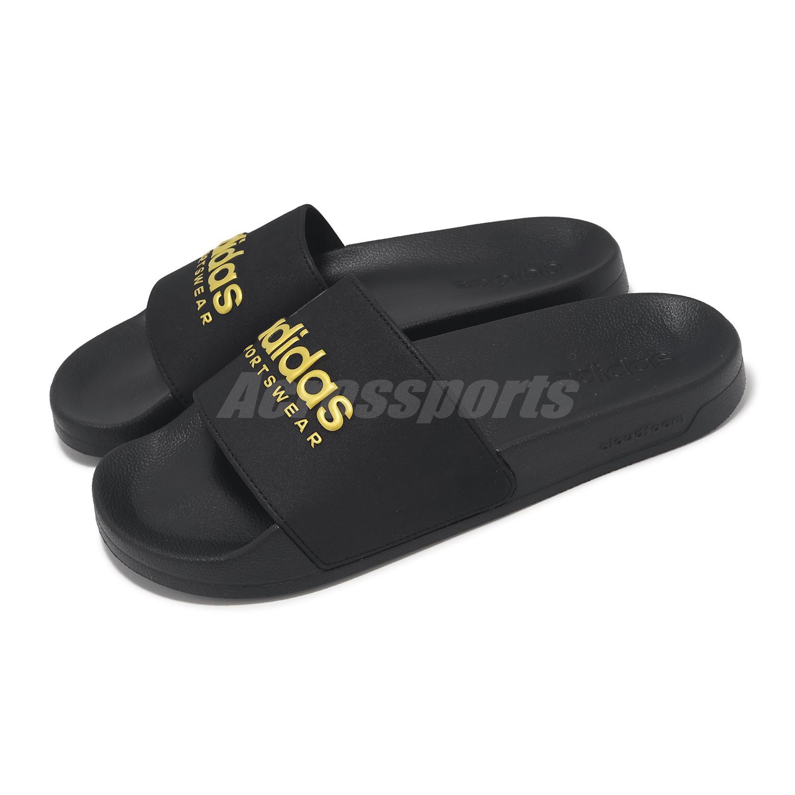 adidas Adilette Shower Черные золотистые металлические мужские сандалии-слипоны унисекс II0018