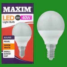8x 6W G45 Golf Ball LED Light Bulb, Round E14 SES 2700K Warm White Lamp