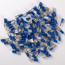 100 Vinyl Female Wire Terminal Blue 16-14 Ga AWG Quick Disconnect Connector MAS