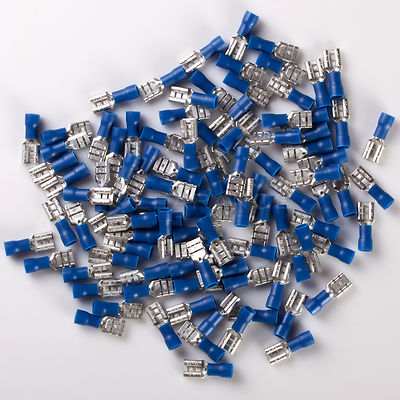 100 Vinyl Female Wire Terminal Blue 16-14 Ga AWG Quick Disconnect Connector MAS