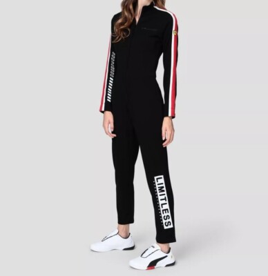 New SCUDERIA FERRARI Ladies Black LIMITLESS Punto Milano Jumpsuit UK XL
